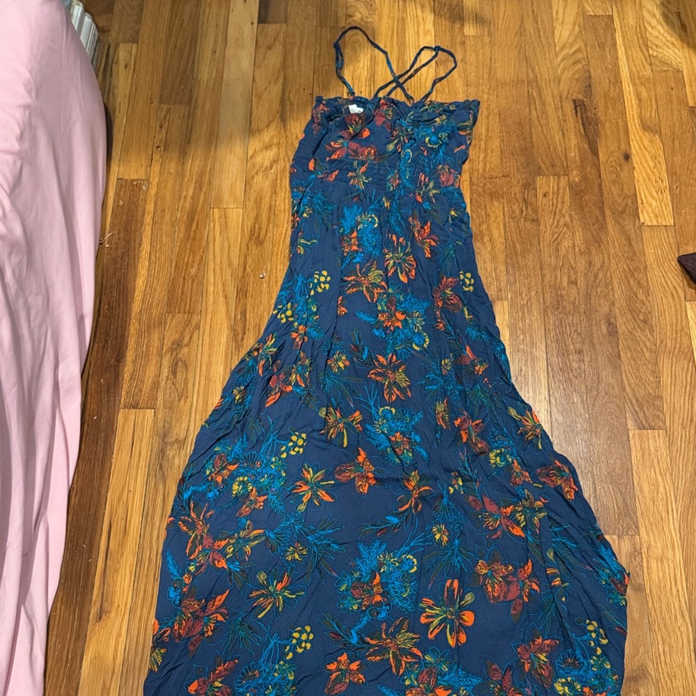 Free People Navy Floral Maxi Dress